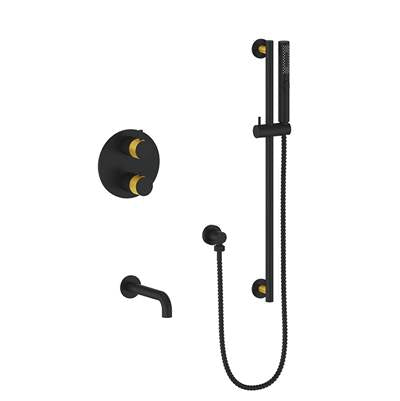 Vogt SET.DA.220.500.GB- Drava 2-Way Thermostatic Set - Handheld and Spout Matte Gold Matte Black