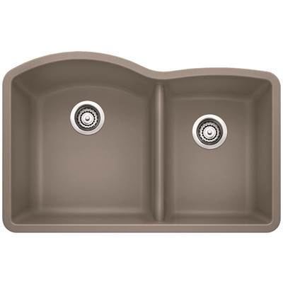 Blanco 401149- DIAMOND U 1 ¾ Undermount Sink, SILGRANIT®, Truffle | FaucetExpress.ca