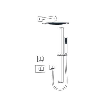 Aqualem TSKT2213-ABM- 2-Way Thermostatic Shower Kit Trim Set (R/I Req.: TV3000.RI/DV32000.RI) - FaucetExpress.ca