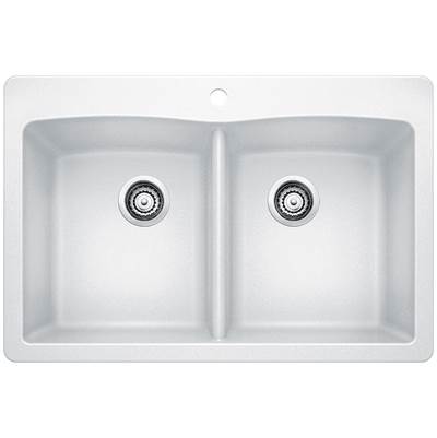 Blanco 400055- DIAMOND 210 Double Bowl Drop-in Sink, SILGRANIT®, White | FaucetExpress.ca