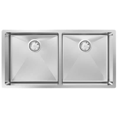 Zomodo MOC406D-K1- Standard Kit - Montego Lrg Double 50/50 Sink And Accessory Kit - Undermount, 18ga, R15 (inc: bottom grids And cutting board) - FaucetExpress.ca