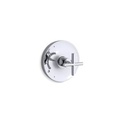 Kohler TS14423-3-CP- Purist® Rite-Temp(R) valve trim with cross handle | FaucetExpress.ca