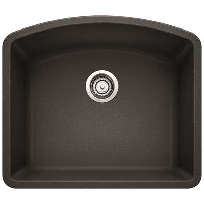 Blanco 400081- DIAMOND U 1 Undermount Sink, SILGRANIT®, Anthracite | FaucetExpress.ca