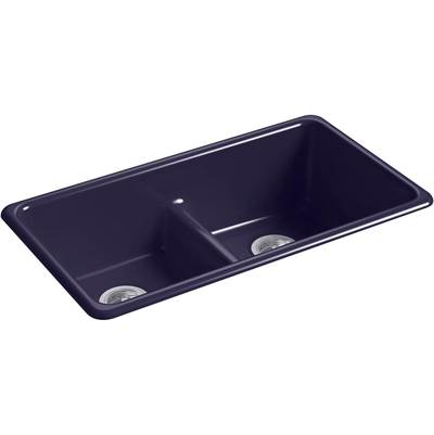 Kohler 5312-DGB- Iron/Tones® 33'' x 18-3/4'' x 9-5/8'' Smart Divide® top-mount/undermount double-equal kitchen sink | FaucetExpress.ca