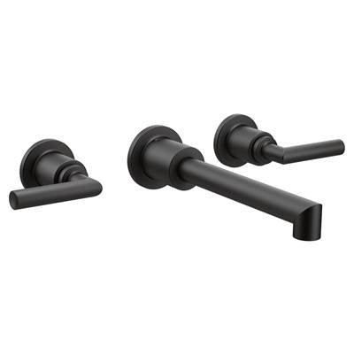 Moen TS43003BL- Arris Two-Handle Wall Mount Bathroom Faucet Trim, Valve Required, Matte Black
