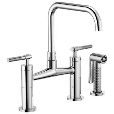 Brizo 62553LF-PC- Square Spout Bridge, Knurled Handle | FaucetExpress.ca