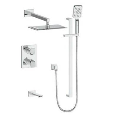 Vogt SET.AU.320.314.CC- Antau 3-Way Thermostatic Shower Set - 4' Ceiling Arm Chrome