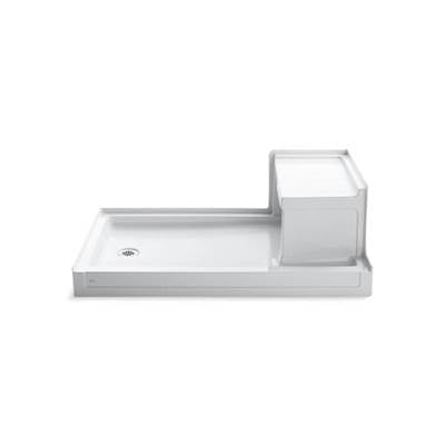 Kohler 1979-0- Tresham® 60'' x 36'' Single threshold left-hand drain shower base with integral right-hand seat | FaucetExpress.ca
