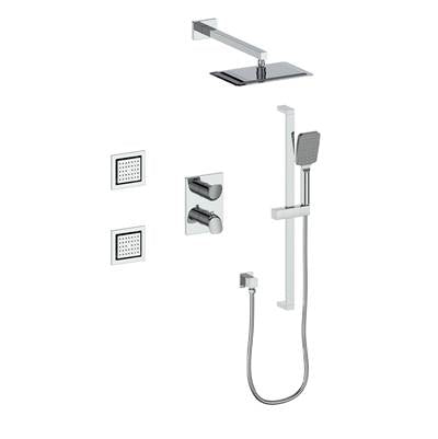 Vogt SET.AU.320.710.CC- Antau 3-Way Thermostatic Shower Set with Body Jets Chrome