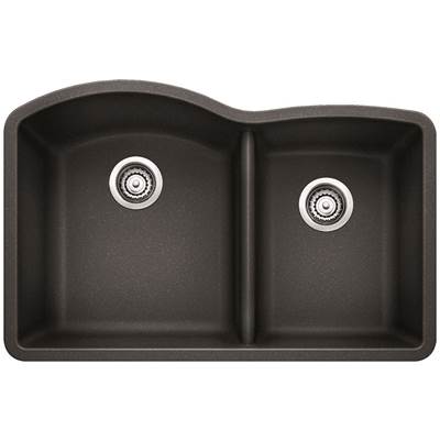 Blanco 400077- DIAMOND U 1 ¾ Double Bowl Undermount, SILGRANIT® Anthracite | FaucetExpress.ca