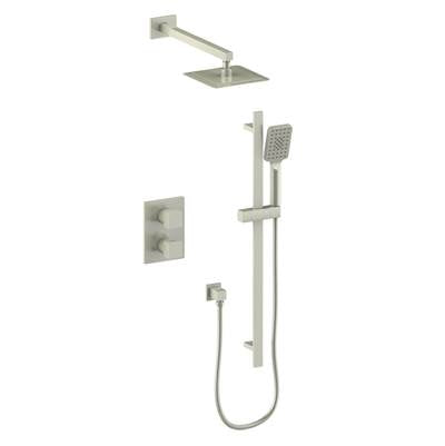 Vogt SET.KG.220.214.BN- Kapfenberg 2-Way Thermostatic Set - Rainhead and Handheld - 4' Ceiling Arm Brushed Nickel