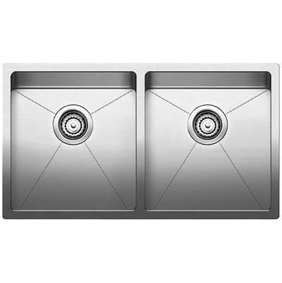 Blanco 401519- QUATRUS R15 U 2 Undermount Kitchen Sink, Stainless Steel | FaucetExpress.ca