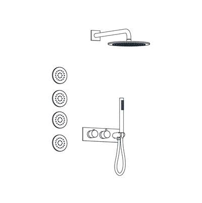 Aqualem TSKT3114-BG- 3-Way Thermostatic Shower Kit Trim Set (Rough-In Valve Req.: HW2700.RI) - FaucetExpress.ca