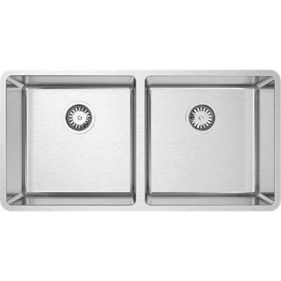 Zomodo LUC240U-K2- Deluxe Kit - Lucia Lrg Double 50/50 Sink And Accessory Kit - Undermount, 18ga, R15 (inc: bottom grids, And cutting board/colander combo) - FaucetExpress.ca