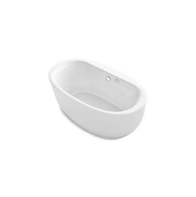Kohler 1967-GHW-0- Sunstruck® 66'' x 36'' freestanding Heated BubbleMassage air bath with Bask® heated surface and fluted shroud | FaucetExpress.ca