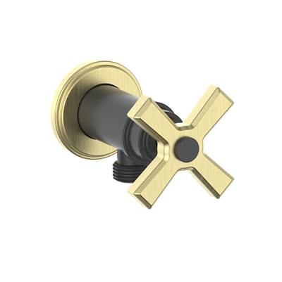 Vogt EC.Z4.02.GB- Zehn Brass Elbow Connector with Shut-Off Matte Gold Matte Black