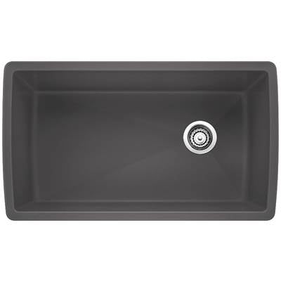 Blanco 401627- DIAMOND U Super Single Undermount Sink, SILGRANIT®, Cinder | FaucetExpress.ca