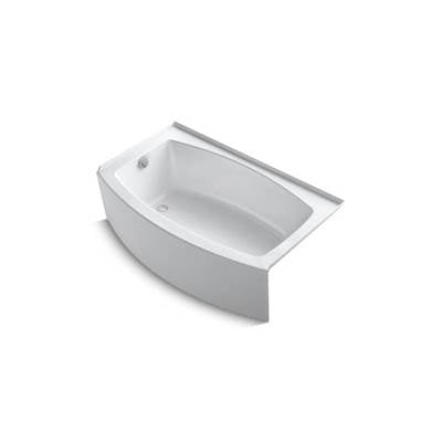 Kohler 1118-LA-0- Expanse® 60'' x 30-36'' curved alcove bath with integral flange and left-hand drain | FaucetExpress.ca