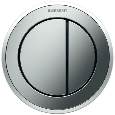 Geberit 116.055.KH.1- Geberit remote flush actuation type 10, pneumatic, for dual flush, concealed actuator: bright chrome / matt chrome / bright chrome | FaucetExpress.ca