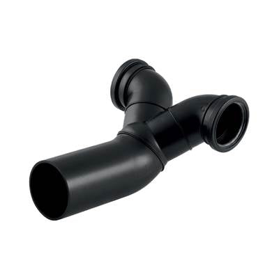 Geberit 367.485.16.1- Geberit PE double connection bend 90 Degrees, offset: d110mm d1=90mm | FaucetExpress.ca