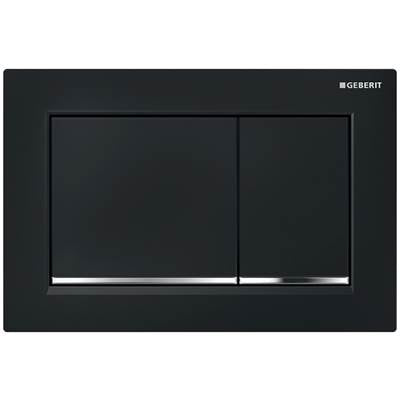 Geberit 115.080.KM.1- Geberit actuator plate Omega30 for dual flush: black / bright chrome / black | FaucetExpress.ca