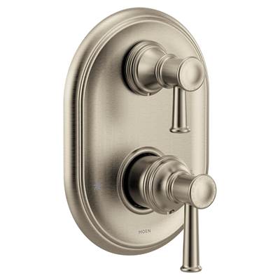 Moen UT3322BN- Belfield M-CORE 3-Series 2-Handle Shower Trim with Integrated Transfer Valve in Brushed Nickel (Valve Not Included)