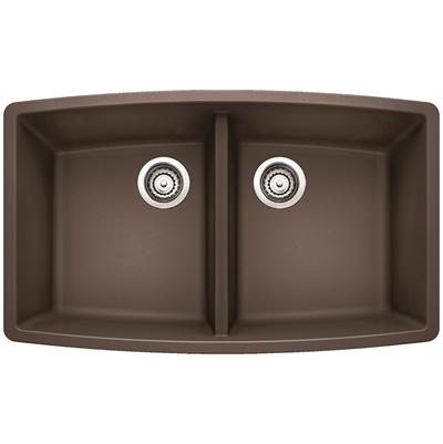 Blanco 400475- PERFORMA U 2 Undermount Kitchen Sink, SILGRANIT®, Café | FaucetExpress.ca
