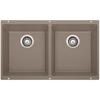 Blanco 401179- PRECIS U 2 Undermount Kitchen Sink, SILGRANIT®, Truffle | FaucetExpress.ca