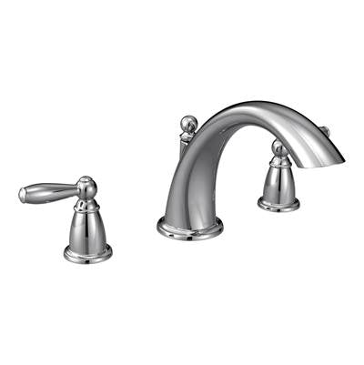 Moen T933- Brantford 2-Handle Deck-Mount Roman Tub Faucet Trim Kit in Chrome (Valve Not Included)