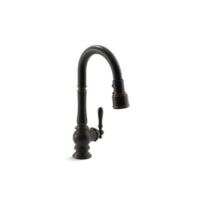 Kohler 99261-2BZ- Artifacts® single-hole kitchen sink faucet with 16'' pull-down spout and turned lever handle, DockNetik magnetic docking system, and | FaucetExpress.ca