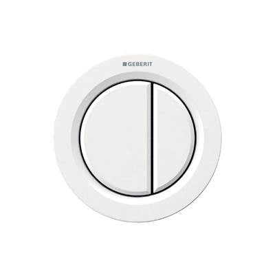 Geberit 116.050.11.1- Geberit remote flush actuation type 01, pneumatic, for dual flush, furniture actuator: white alpine | FaucetExpress.ca