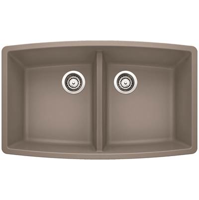Blanco 401189- PERFORMA U 2 Undermount Kitchen Sink, SILGRANIT®, Truffle | FaucetExpress.ca
