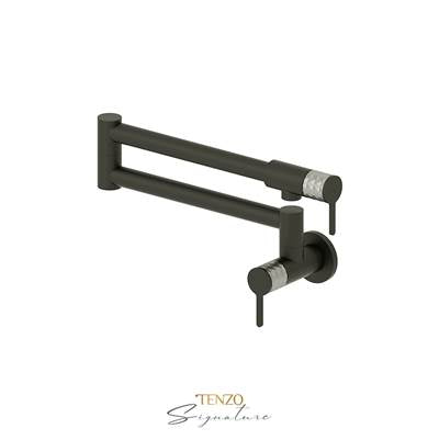 Tenzo CA160-MB-SS - Pot Filler Faucet Calozy Matte Black / Stainless Steel