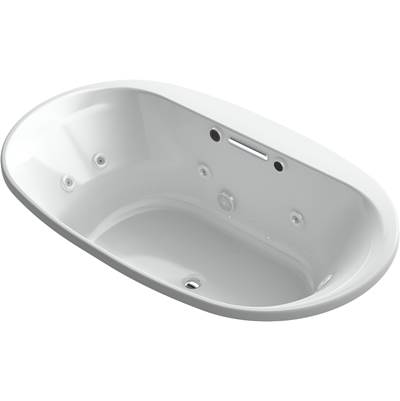 Kohler 5718-XHGH-95- Underscore Oval 72-in X 42-in Heated Bubblemassage Air Bath With Whirlpool, Center Drain | FaucetExpress.ca