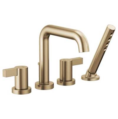Brizo T67435-GLLHP- 4 Hole Roman Tub With Handshower | FaucetExpress.ca