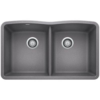 Blanco 401662- DIAMOND U 2 Undermount Sink, SILGRANIT®, Metallic Gray | FaucetExpress.ca