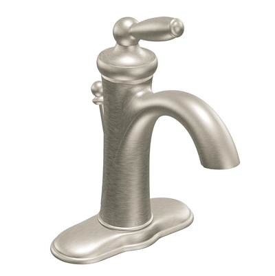 Moen 6600BN- Brantford Single Hole Single Handle Low Arc Bathroom Faucet in Brushed Nickel