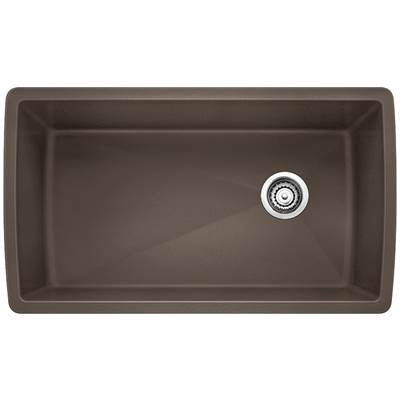 Blanco 401624- DIAMOND U Super Single Undermount Sink, SILGRANIT®, Café | FaucetExpress.ca