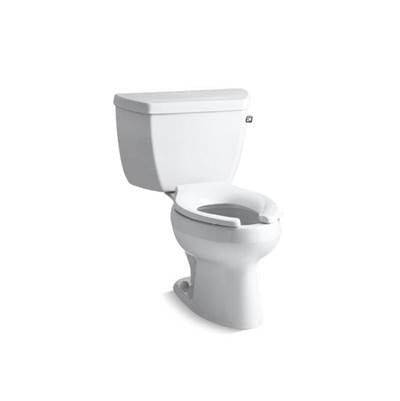 Kohler 3505-TR-0- Wellworth® Classic Classic two-piece elongated 1.6 gpf toilet with Pressure Lite(R) flush technology and tank cover locks, less seat | FaucetExpress.ca