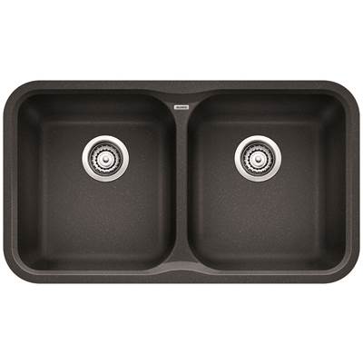 Blanco 400085- VISION U 2 Undermount Kitchen Sink, SILGRANIT®, Anthracite | FaucetExpress.ca