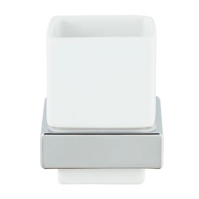 Laloo J1884 C- Jazz Porcelain Tumbler and Holder - Chrome | FaucetExpress.ca