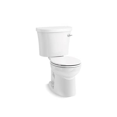 Kohler 25097-TR-0- Kingston Two-piece round-front 1.28 gpf toilet with right-hand trip lever and tank cover locks | FaucetExpress.ca