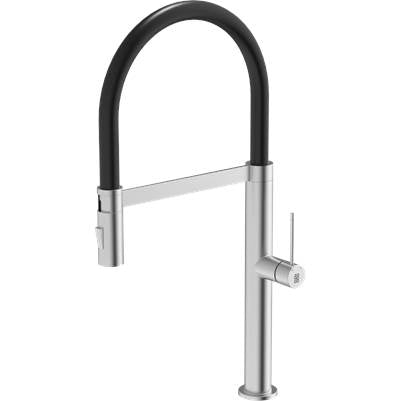 Zomodo KTC019-BRD- Crystal 19 Kitchen Faucet - Black/Brushed SS - FaucetExpress.ca