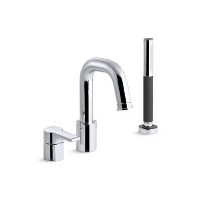Kohler 10873-4-CP- Singulier® Deck-mount bath filler with handshower | FaucetExpress.ca