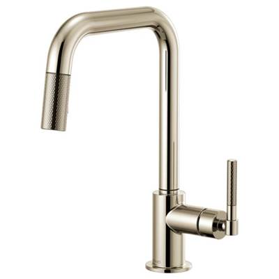 Brizo 63053LF-PN- Square Spout Pull-Down, Knurled Handle | FaucetExpress.ca