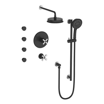 Vogt SET.Z4.141.810.SB- Thermostatic Set with Exposed Jets 3/4' Stainless Steel Matte Black