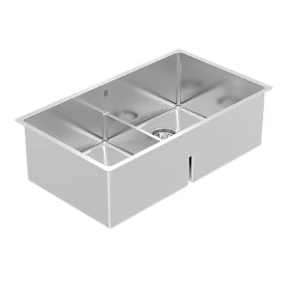 Zomodo MOC356DC- Montego Low Divide, Double 50/50 Sink - Undermount, 18ga, R15 - FaucetExpress.ca