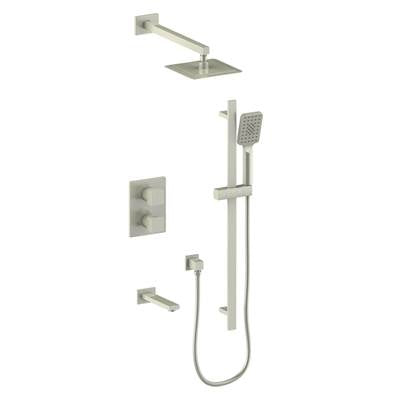 Vogt SET.KG.320.318.BN- Kapfenberg 3-Way Thermostatic Shower Set - 8' Ceiling Arm Brushed Nickel