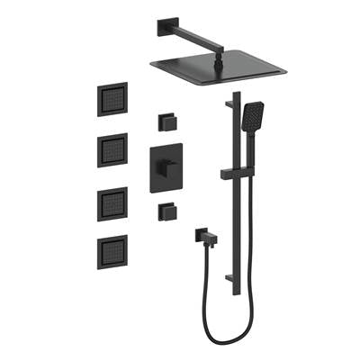 Vogt SET.KG.142.930.MB- Kapfenberg Thermostatic Shower System with In-Wall Body Jets 3/4' Matte Black