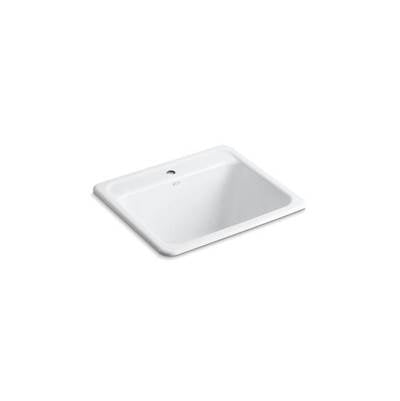 Kohler 19017-1-0- Glen Falls 25'' x 22'' x 13-5/8'' Top-mount/undermount utility sink with single faucet hole | FaucetExpress.ca
